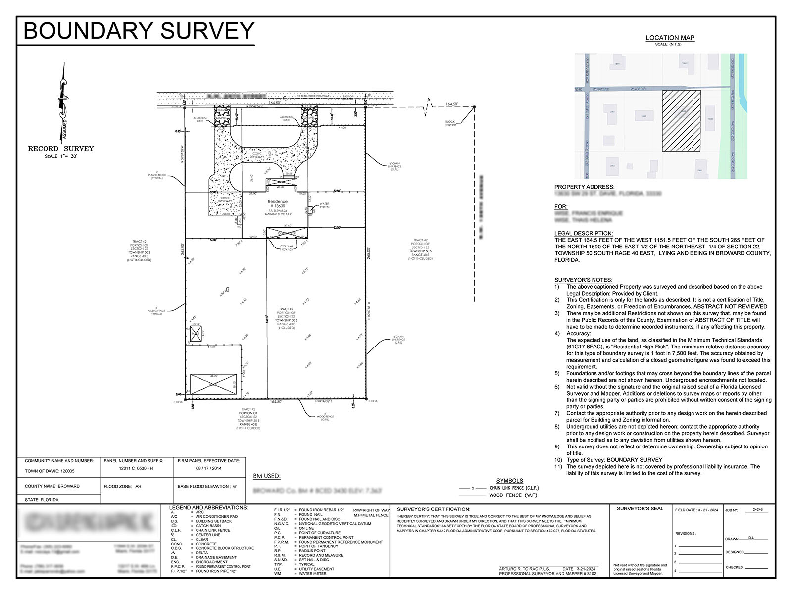 Detailed property survey map showing property boundaries and structures.